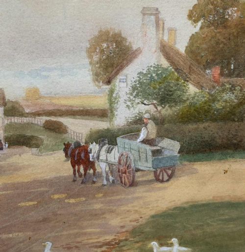 WATERCOLOUR PRINCETHORPE WARWICKSHIRE ROBERT HOLLANDS WALKER FL 18821922 - ADDITIONAL PHOTO 7