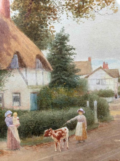 WATERCOLOUR PRINCETHORPE WARWICKSHIRE ROBERT HOLLANDS WALKER FL 18821922 - ADDITIONAL PHOTO 8