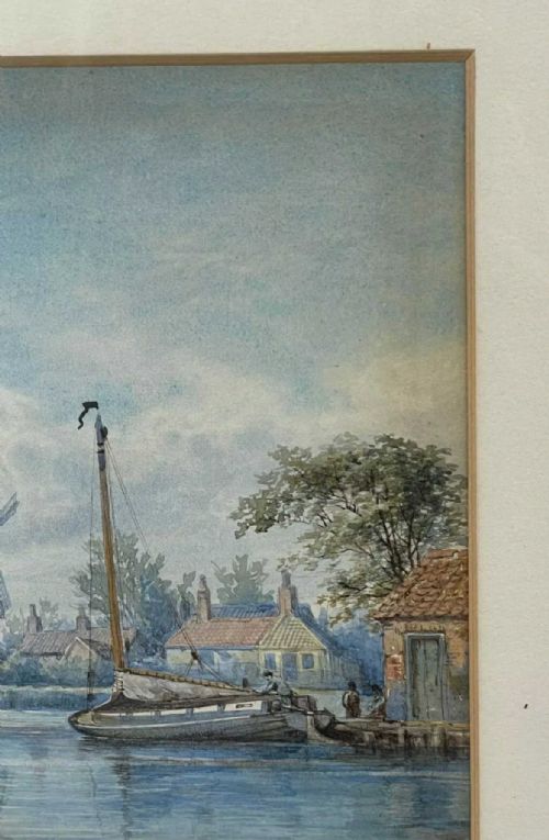 VICTORIAN NORFOLK WATERCOLOUR STOKESBY BY CHARLES HARMONY HARRISON 18421902 - ADDITIONAL PHOTO 9
