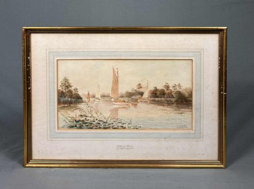 NORFOLK WATERCOLOURS SALHOUSE AND ROCKLAND BROAD BY LESLIE RACKHAM 18641944 - ADDITIONAL PHOTO 16