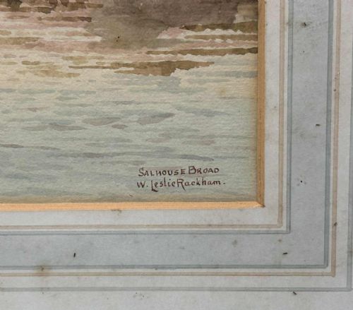 NORFOLK WATERCOLOURS SALHOUSE AND ROCKLAND BROAD BY LESLIE RACKHAM 18641944 - ADDITIONAL PHOTO 3