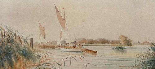 NORFOLK WATERCOLOURS SALHOUSE AND ROCKLAND BROAD BY LESLIE RACKHAM 18641944 - ADDITIONAL PHOTO 10
