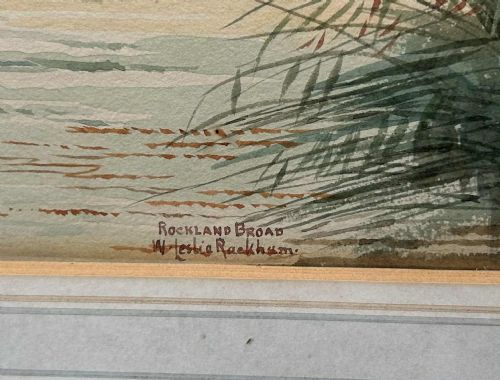 NORFOLK WATERCOLOURS SALHOUSE AND ROCKLAND BROAD BY LESLIE RACKHAM 18641944 - ADDITIONAL PHOTO 11