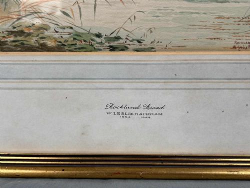 NORFOLK WATERCOLOURS SALHOUSE AND ROCKLAND BROAD BY LESLIE RACKHAM 18641944 - ADDITIONAL PHOTO 12