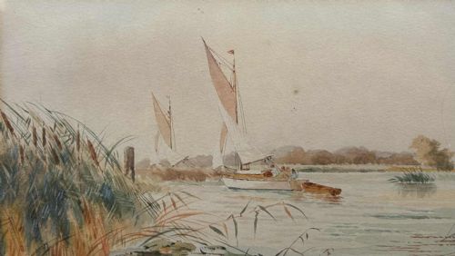NORFOLK WATERCOLOURS SALHOUSE AND ROCKLAND BROAD BY LESLIE RACKHAM 18641944 - ADDITIONAL PHOTO 13