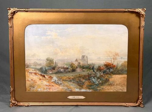 JOHN EDWARD BALE 18341913 NORFOLK COUNTRYSIDE WATERCOLOUR SOUTH CREAKE 1858 - ADDITIONAL PHOTO 1