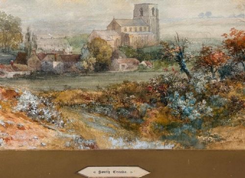 JOHN EDWARD BALE 18341913 NORFOLK COUNTRYSIDE WATERCOLOUR SOUTH CREAKE 1858 - ADDITIONAL PHOTO 4