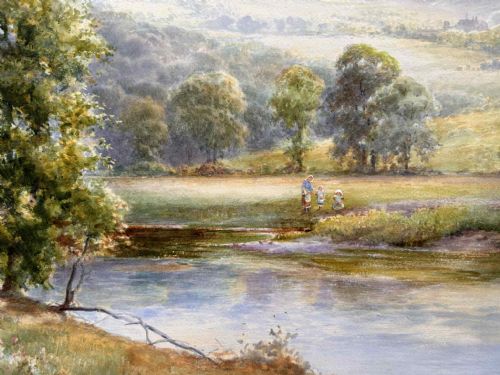 LANDSCAPE WATERCOLOUR BEN RHYDDING YORKSHIRE 1900 BY WILLIAM JOSEPH BOYES - ADDITIONAL PHOTO 1