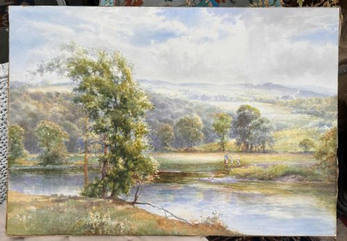 LANDSCAPE WATERCOLOUR BEN RHYDDING YORKSHIRE 1900 BY WILLIAM JOSEPH BOYES - ADDITIONAL PHOTO 5