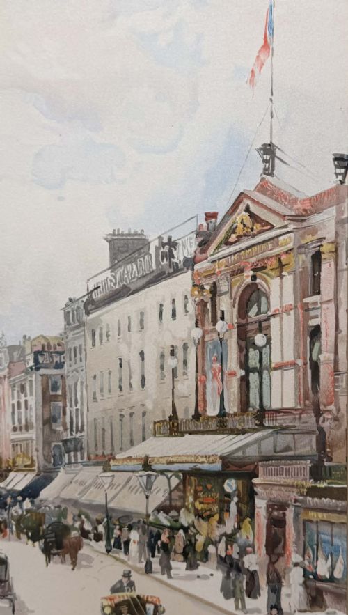 EDWARDIAN WATERCOLOUR LEICESTER SQUARE LONDON BY CHARLES JAMES LAUDER 18411920 - ADDITIONAL PHOTO 5