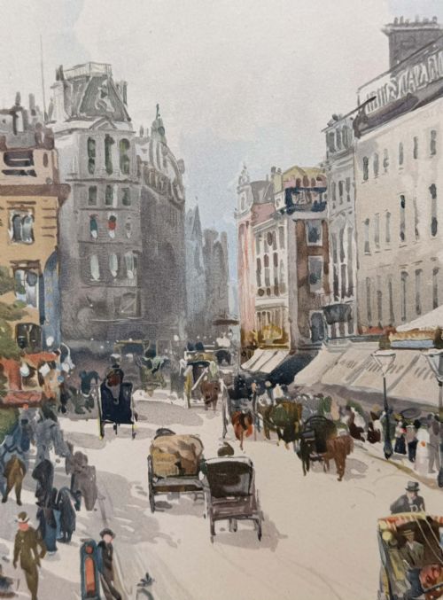EDWARDIAN WATERCOLOUR LEICESTER SQUARE LONDON BY CHARLES JAMES LAUDER 18411920 - ADDITIONAL PHOTO 6