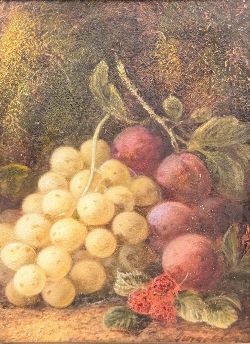 fig 1. George Clare 1830-1890 Antique Oil Painting Still Life Fruit