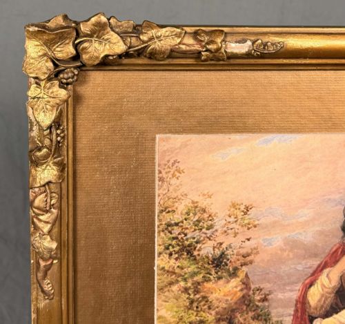 WATERCOLOUR PORTRAIT YOUNG GYPSY GIRL BY HENRY E HOBSON 18201881 - ADDITIONAL PHOTO 4