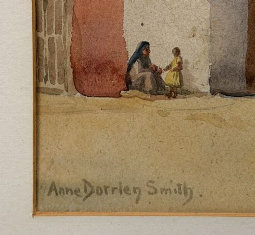 VINTAGE EGYPT WATERCOLOUR VILLAGE ON THE NILE BY ANNE DORRIEN SMITH - ADDITIONAL PHOTO 5