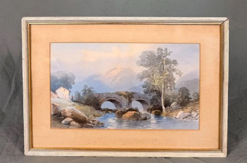 ANTIQUE COUNTRYSIDE WATERCOLOUR NORTH ITALIAN LANDSCAPE - ADDITIONAL PHOTO 2