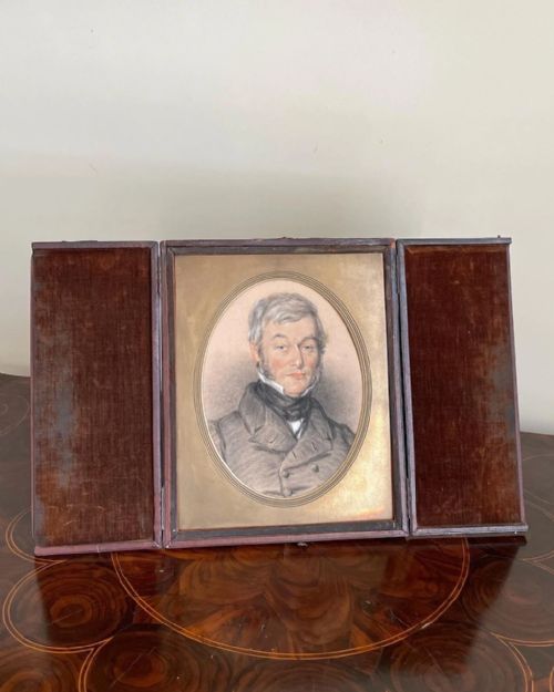 MID 19TH CENTURY WATERCOLOUR PORTRAIT OF CHARLES PHILLIPS BY J BIZO 1847 - ADDITIONAL PHOTO 1