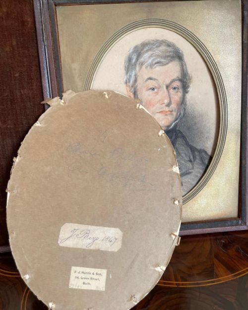 MID 19TH CENTURY WATERCOLOUR PORTRAIT OF CHARLES PHILLIPS BY J BIZO 1847 - ADDITIONAL PHOTO 3