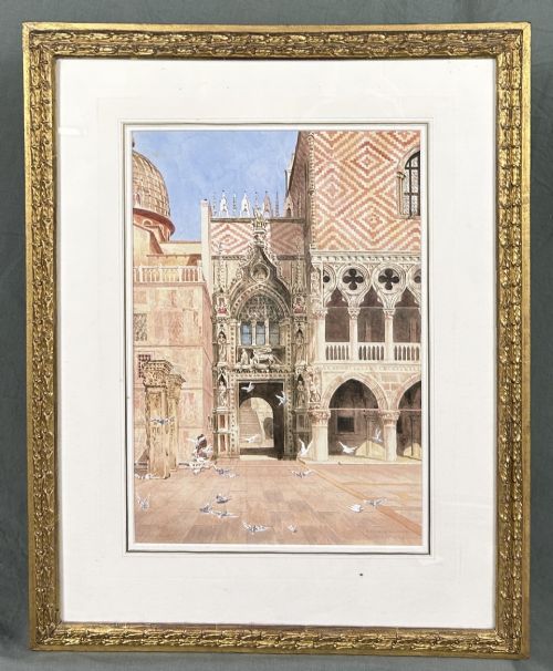 ST MARKS SQUARE VENICE WATERCOLOUR BY J DE CAYNOTH BALLARDIE B 1878