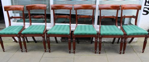 Set of Six William IV Mahogany Dining Chairs