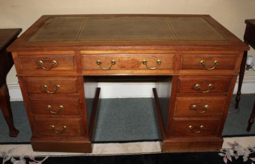 Victorian Walnut Pedestal Desk