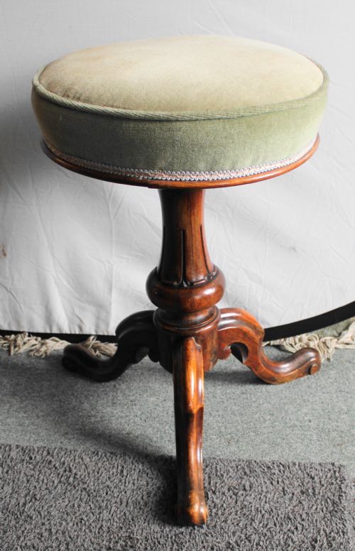 Victorian Carved Rosewood Piano Stool