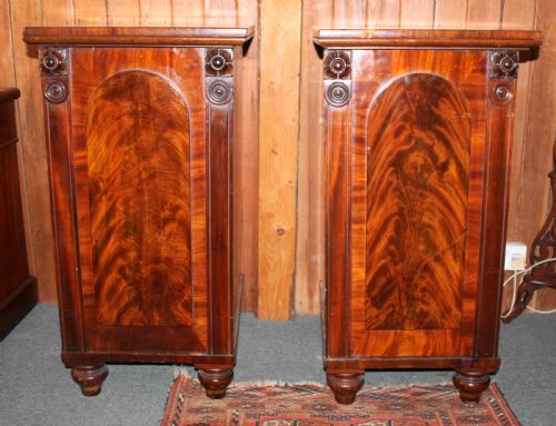 Pair of Figured Mahogany Early 19th Century Cabinets