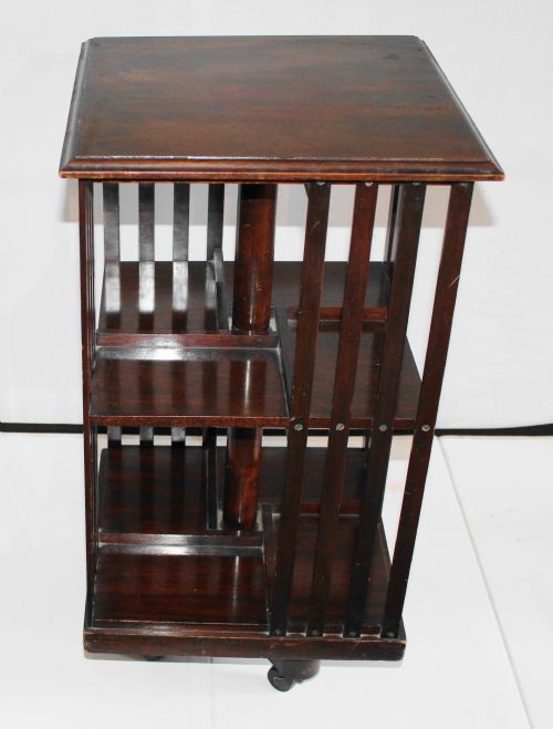 Small Edwardian Mahogany Revolving Bookcase