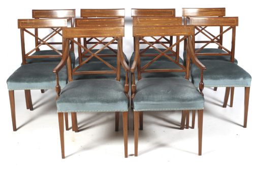 Set of Ten Georgian Design Mahogany Dining Chairs