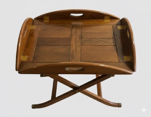 Early 20th Century Mahogany Butlers Tray on Stand