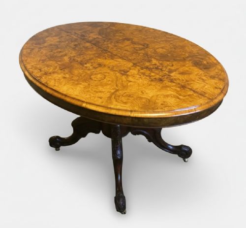 Victorian Oval Figured Walnut Breakfast Table