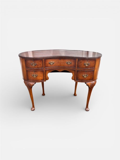 Burr Walnut Kidney Shaped Dressing Table