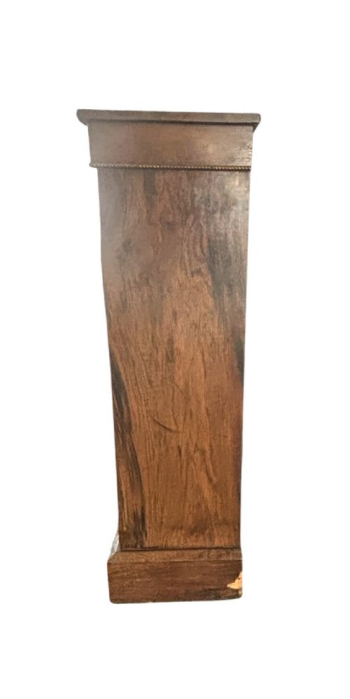 Narrow Victorian walnut and marquetry inlaid side cabinet View III