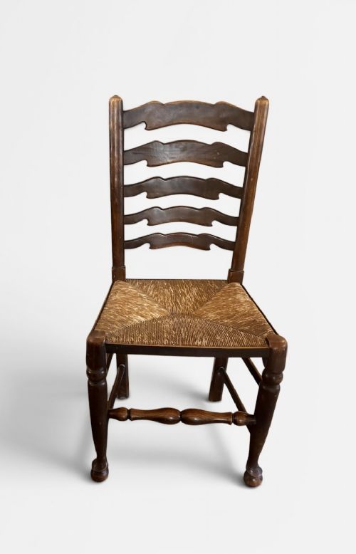SET OF SIX OAK LADDER BACK CHAIRS - ADDITIONAL PHOTO 3