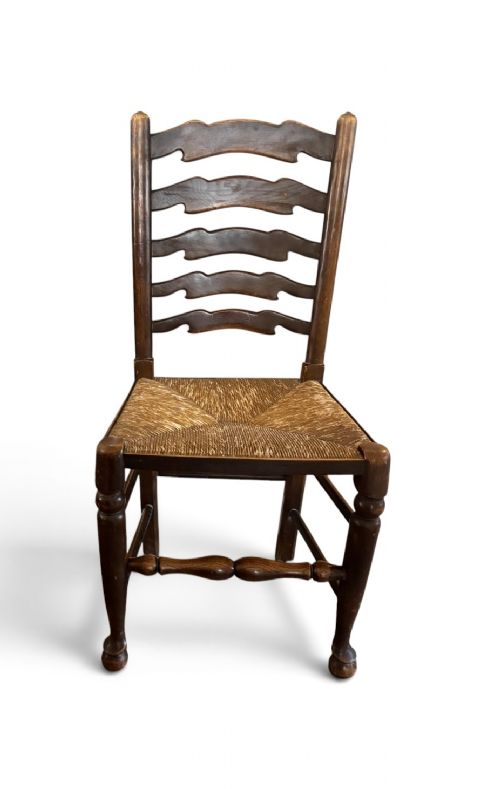 SET OF SIX OAK LADDER BACK CHAIRS - ADDITIONAL PHOTO 4