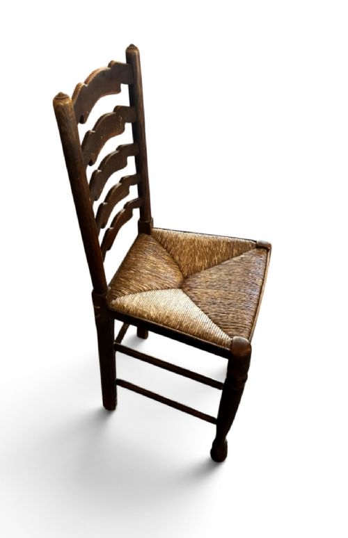 SET OF SIX OAK LADDER BACK CHAIRS - ADDITIONAL PHOTO 5
