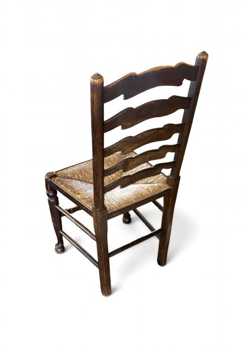 SET OF SIX OAK LADDER BACK CHAIRS - ADDITIONAL PHOTO 6