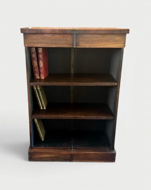 SMALL 19TH CENTURY ROSEWOOD OPEN BOOKCASE