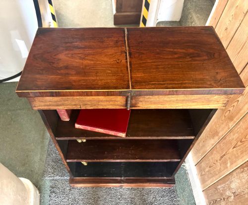 SMALL 19TH CENTURY ROSEWOOD OPEN BOOKCASE - ADDITIONAL PHOTO 3