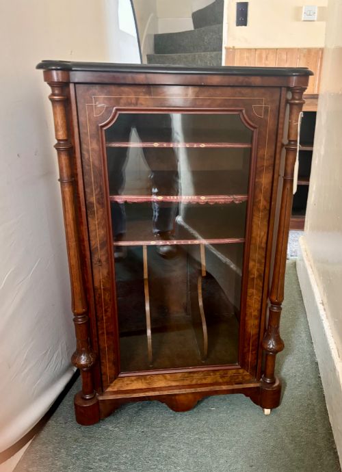 VICTORIAN BURR WALNUT CABINET - ADDITIONAL PHOTO 4