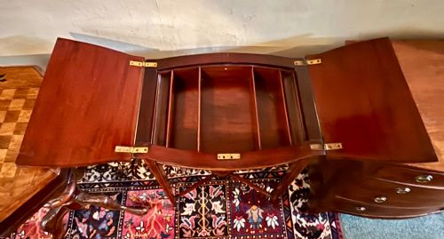SMALL EDWARDIAN INLAID TABLE WITH FITTED INTERIOR - ADDITIONAL PHOTO 2