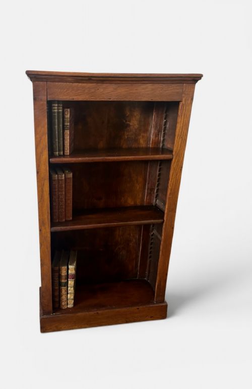 Edwardian Oak Narrow Open Bookcase
