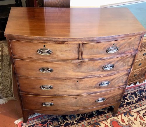 REGENCY MAHOGANY BOWFRONT CHEST OF DRAWERS - ADDITIONAL PHOTO 1