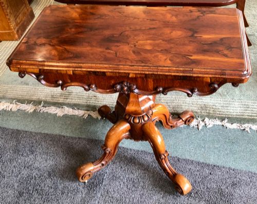 FINE 19TH CENTURY ROSEWOOD CARD TABLE - ADDITIONAL PHOTO 1