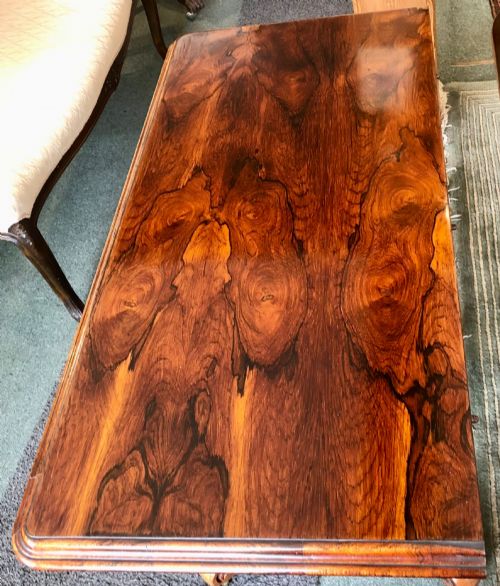 FINE 19TH CENTURY ROSEWOOD CARD TABLE - ADDITIONAL PHOTO 5