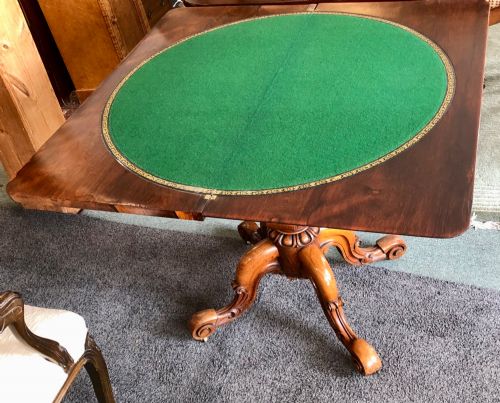 FINE 19TH CENTURY ROSEWOOD CARD TABLE - ADDITIONAL PHOTO 9