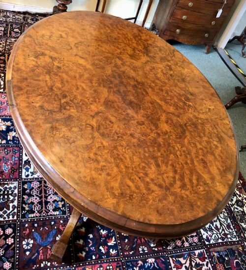 VICTORIAN OVAL BURR WALNUT TABLE - ADDITIONAL PHOTO 3