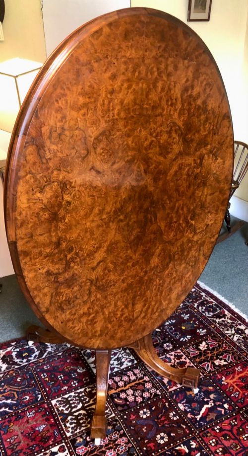 VICTORIAN OVAL BURR WALNUT TABLE - ADDITIONAL PHOTO 5