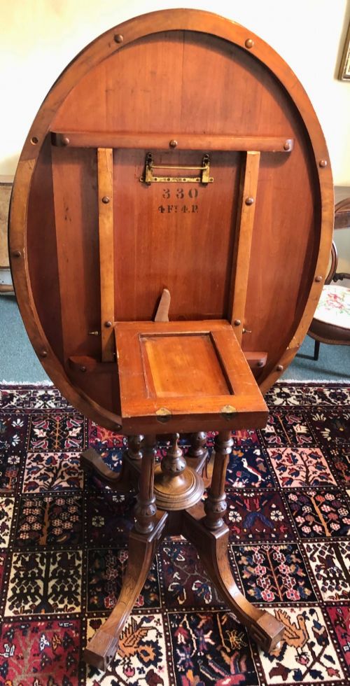 VICTORIAN OVAL BURR WALNUT TABLE - ADDITIONAL PHOTO 12