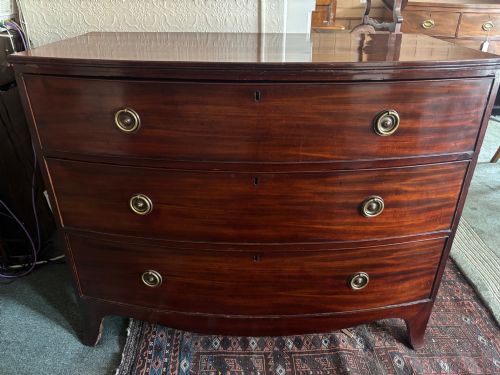 George III Mahogany Bow Front Chest of Drawers