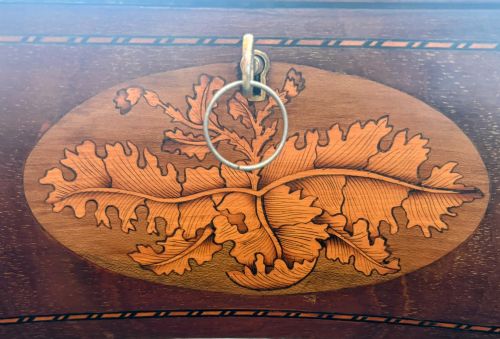 KIDNEY SHAPE EDWARDIAN MAHOGANY AND SATINWOOD INLAID DISPLAY TABLE - ADDITIONAL PHOTO 5